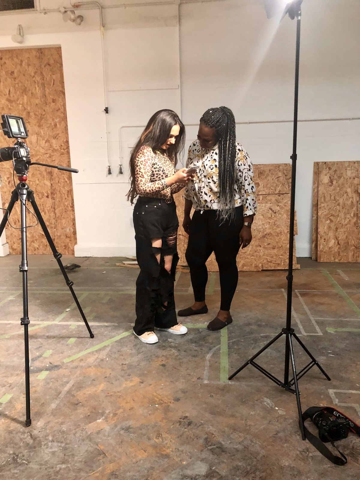 Lydia Singer on set during a music video shoot